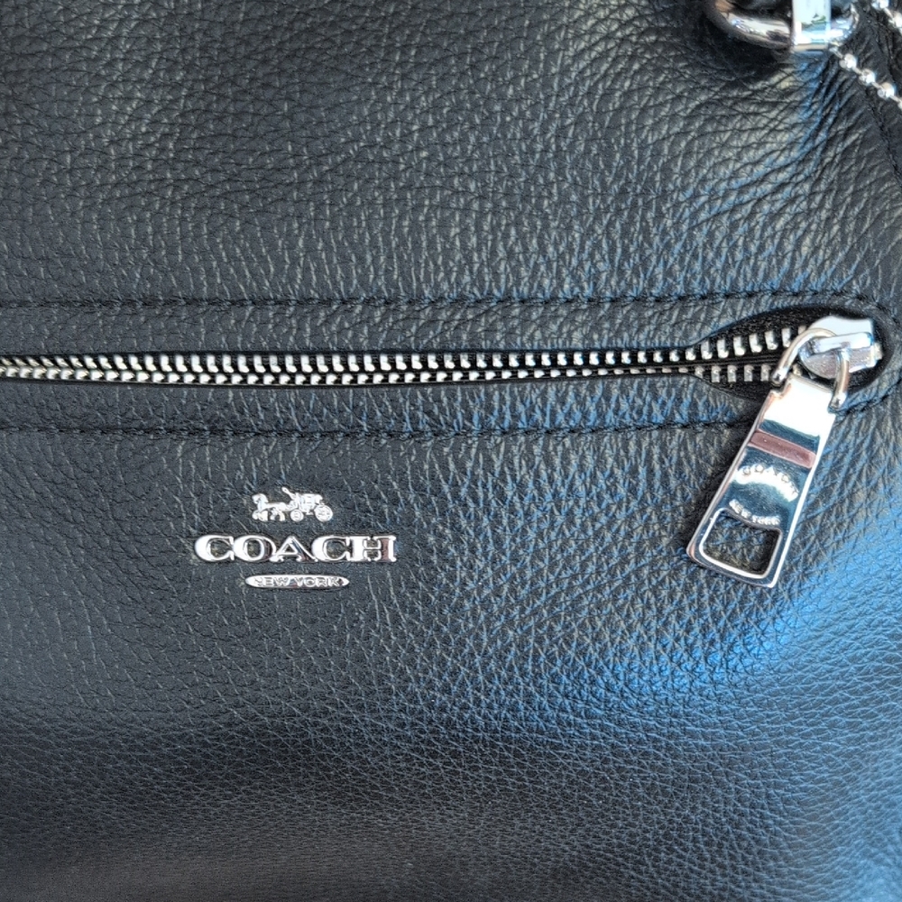 Coach Black Prairie Satchel Pebbled Leather Satchel with Silver Hardware   C294 - Picture 3 of 15